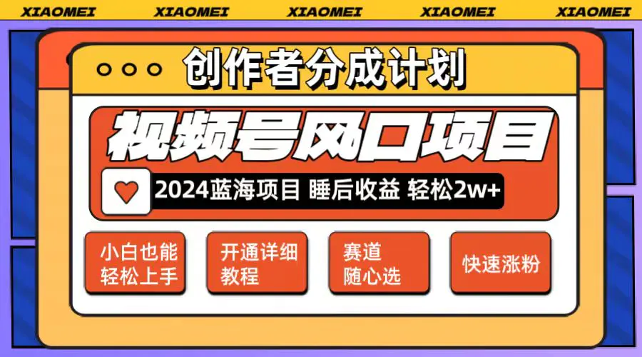 微信视频号大风口项目 轻松月入2w+ 多赛道选择，可矩阵，玩法简单轻松上手-3A资源站